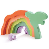 Hape Safari Elephant Wooden Stacking Blocks 7pcs - Colorland Toys